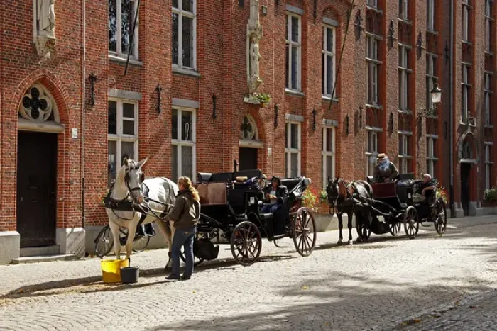 Framed Print : Europe, Belgium, Brugges. Horse-drawn carriage of Brugges Framed Print : Europe, Belgium, Brugges. Horse-drawn carriage of Brugges