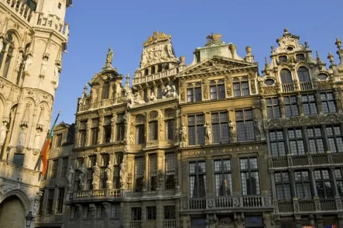 Framed Print : Europe, Belgium, Brussels-Capital Region, Brussels, The Grand Place, Guild houses