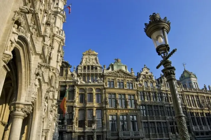 Framed Print : Europe, Belgium, Brussels-Capital Region, Brussels, The Grand Place, Guild houses
