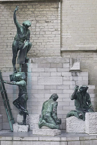 Europe, Belgium, Flanders, Antwerp Province, Antwerp, statues outside cathedral
