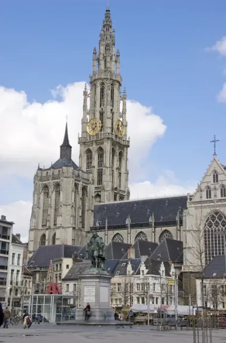 Framed Print : Europe, Belgium, Flanders, Antwerp Province, Antwerp, the Groenplaats or green square