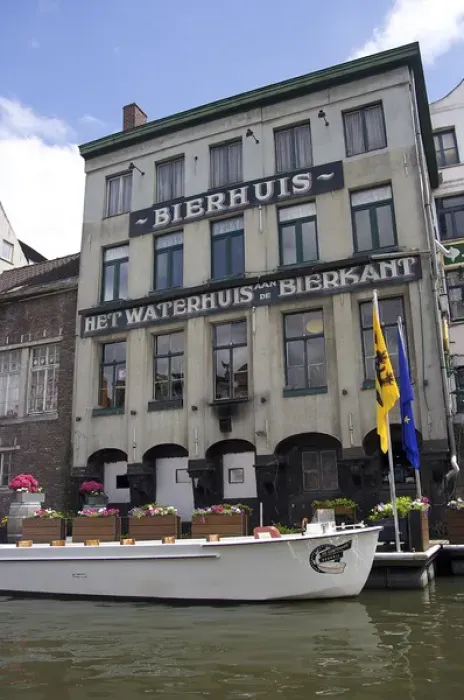 Framed Print : Europe, Belgium, Ghent. A beer hall on the Ghent waterfront Framed Print : Europe, Belgium, Ghent. A beer hall on the Ghent waterfront