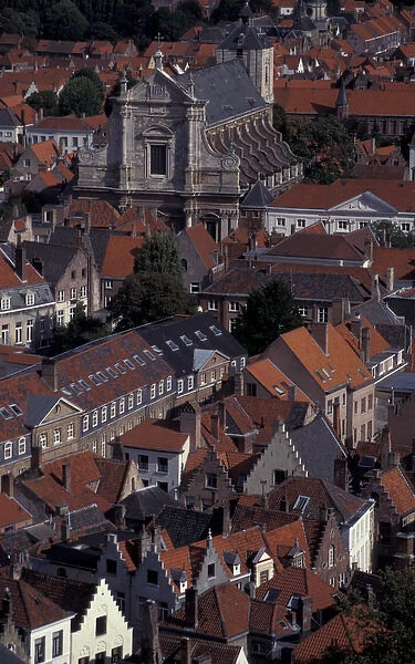 EUROPE, Belgium, Old town Bruges Rooftops