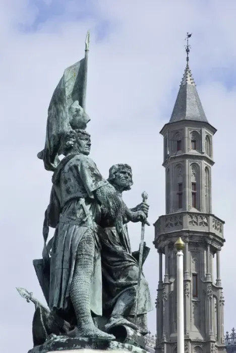 Framed Print : Europe, Belgium, West Flanders, Bruges, Statue of Jan Breide and Pieter de Coninc Framed Print : Europe, Belgium, West Flanders, Bruges, Statue of Jan Breide and Pieter de Coninc