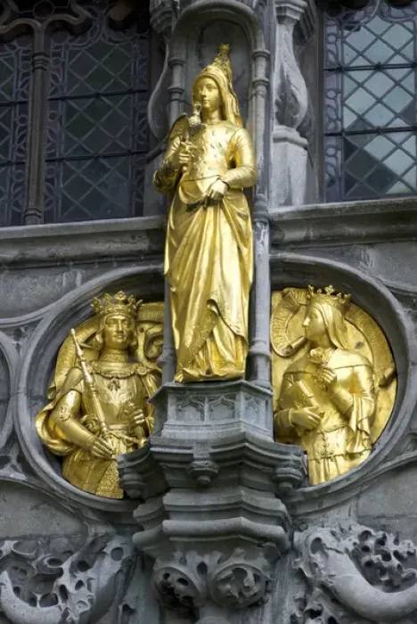 Framed Print : Europe, Belgium, West Flanders, Bruges, Exterior of the Basilica of the Holy Blood