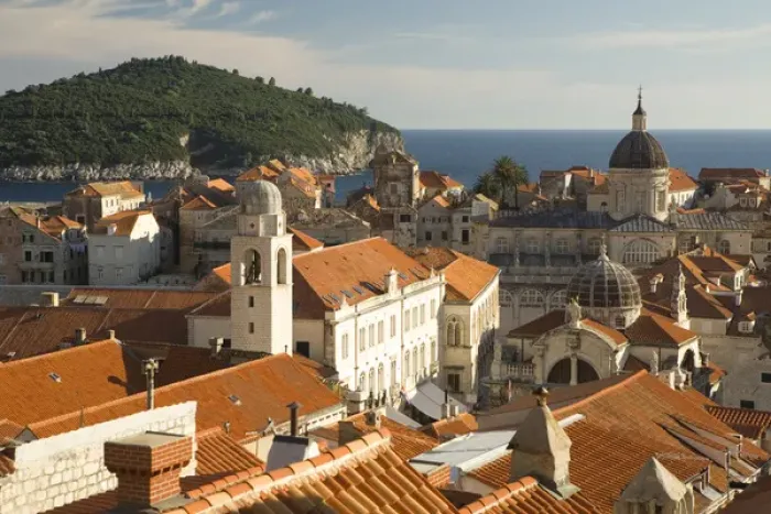 Framed Print : Europe, Croatia, Dalmatia, Dubrovnik. Red tile roofs dominate the old city of Dubrovnik Framed Print : Europe, Croatia, Dalmatia, Dubrovnik. Red tile roofs dominate the old city of Dubrovnik
