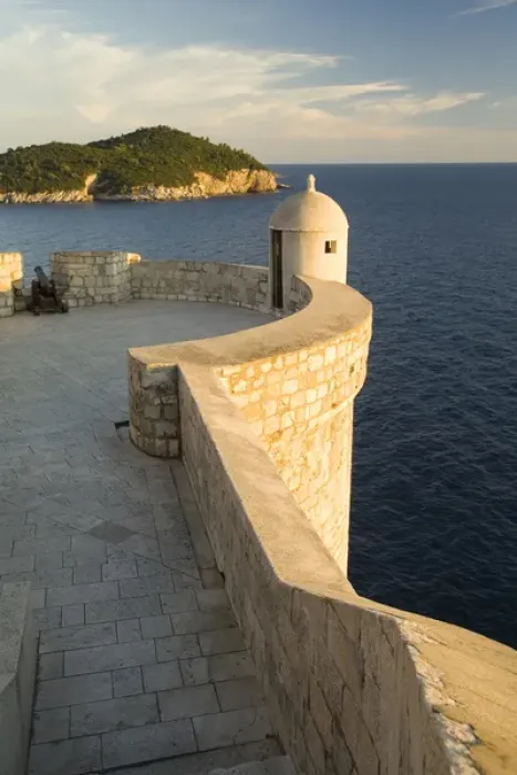 Framed Print : Europe, Croatia, Dalmatia, Dubrovnik. Old city walls (built 10th century) above Adriatic Sea Framed Print : Europe, Croatia, Dalmatia, Dubrovnik. Old city walls (built 10th century) above Adriatic Sea