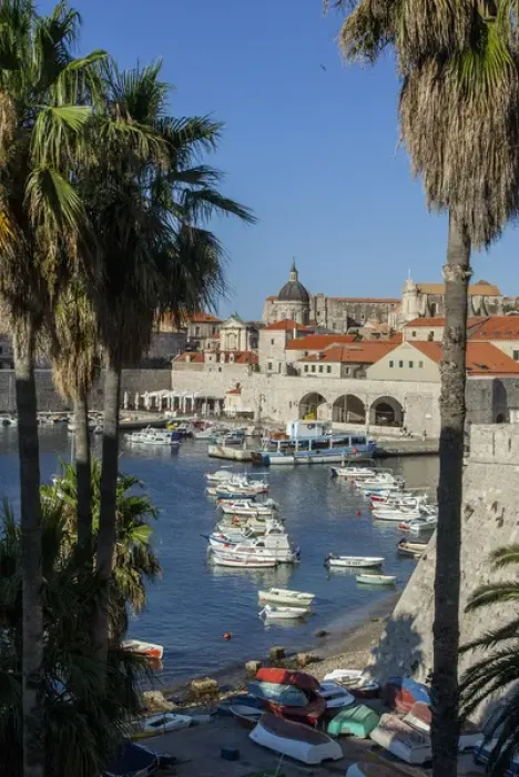 Framed Print : Europe, Croatia, Dubrovnik, boats in harbor Framed Print : Europe, Croatia, Dubrovnik, boats in harbor