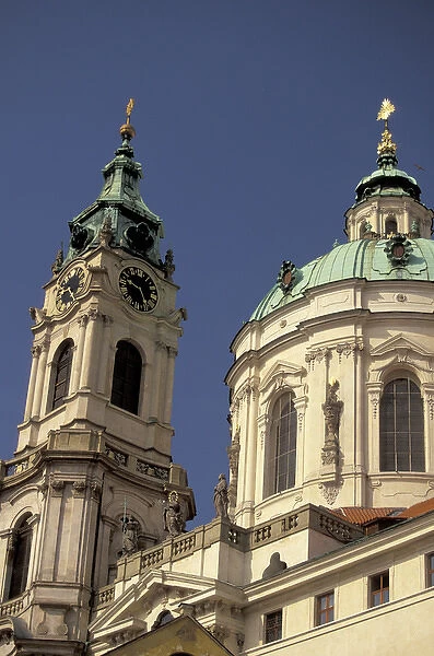 Europe, Czech Republic, Cent. Bohemia, Prague (Praha) St. Nicholas Church, daytime
