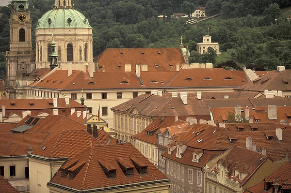 Europe, Czech Republic, Cent. Bohemia, Prague (Praha) Mala Strana; rooftops