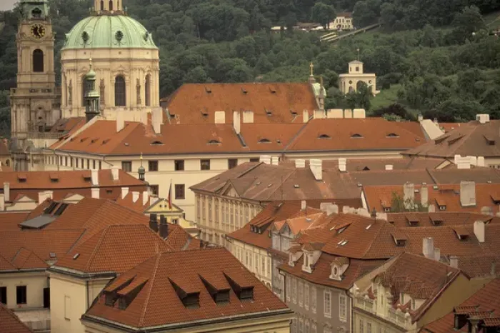 Framed Print : Europe, Czech Republic, Cent. Bohemia, Prague (Praha) Mala Strana; rooftops Framed Print : Europe, Czech Republic, Cent. Bohemia, Prague (Praha) Mala Strana; rooftops