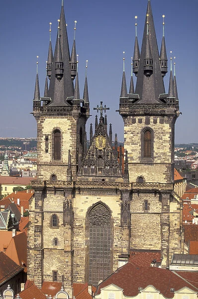 Europe, Czech Republic, Cent. Bohemia, Prague (Praha) Old Town; Church of Our Lady Before Tyn