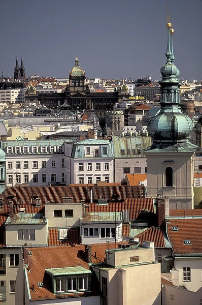 Europe, Czech Republic, Cent. Bohemia, Prague (Praha) Nove Mesto: View towards