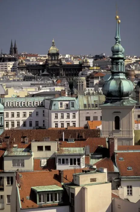 Framed Print : Europe, Czech Republic, Cent. Bohemia, Prague (Praha) Nove Mesto: View towards