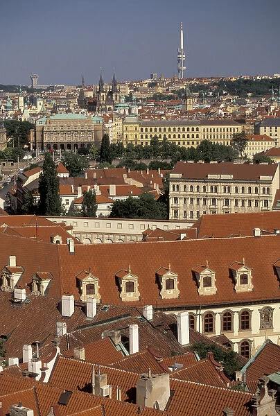 Europe, Czech Republic, Cent. Bohemia, Prague (Praha) Mala Strana rooftops