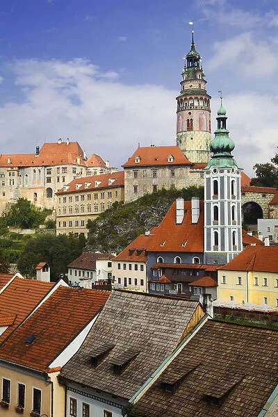 Europe, Czech Republic, Cesky Krumlov. Overview of city