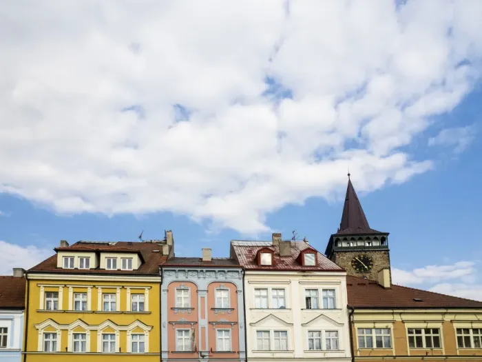 Framed Print : Europe, Czech Republic, Jicin. The main square surrounded with recently restored Framed Print : Europe, Czech Republic, Jicin. The main square surrounded with recently restored