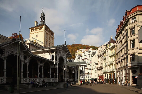 Europe, Czech Republic, Karlovy Vary. The Market Colonnade