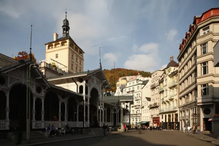 Framed Print : Europe, Czech Republic, Karlovy Vary. The Market Colonnade