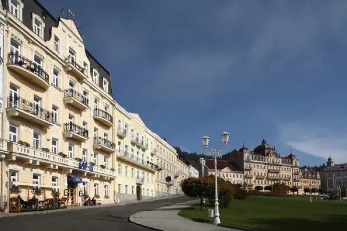 Framed Print : Europe, Czech Republic, Marianske Lazne. Spa hotels in town