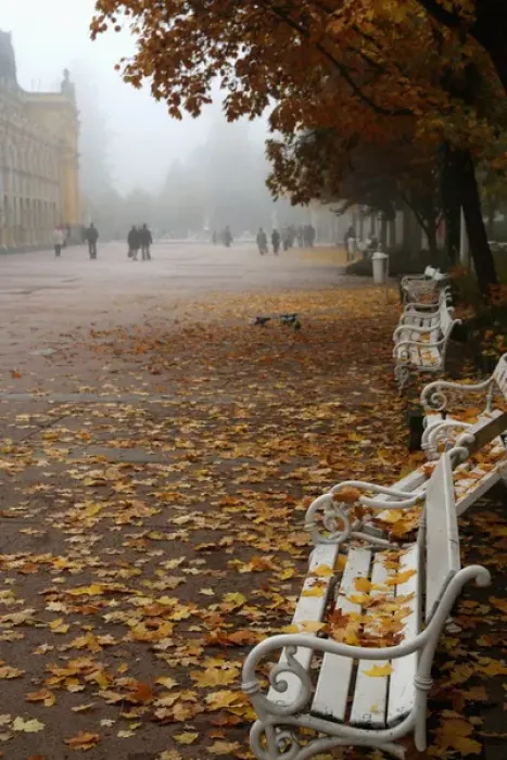 Framed Print : Europe, Czech Republic, Marianske Lazne. Marienbad park in Autumn morning