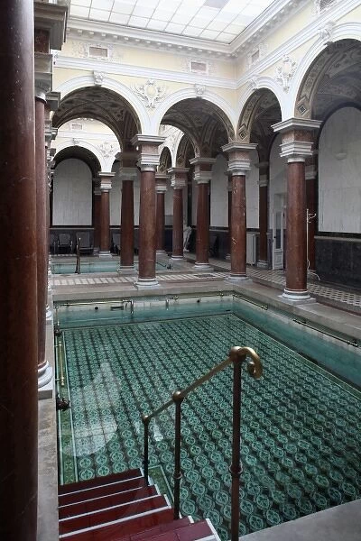 Europe, Czech Republic, Marianske Lazne. The mineral water swimming pool inside of