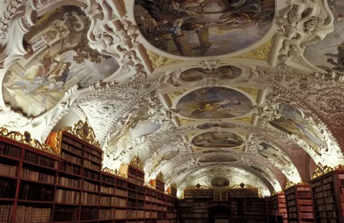Framed Print : Europe, Czech Republic, Prague. Strahov Monastery, Theological Hall