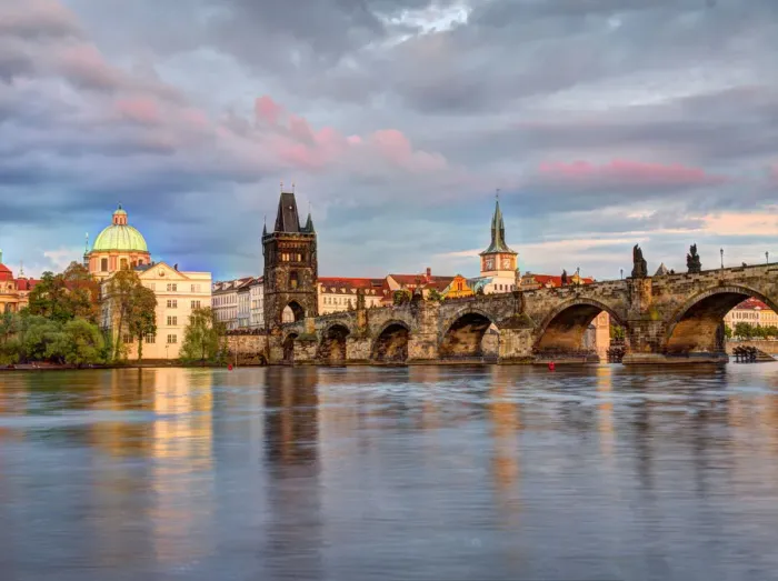 Framed Print : Europe, Czech Republic, Prague. Charles bridge and Vltava river in, Prague, Czech Framed Print : Europe, Czech Republic, Prague. Charles bridge and Vltava river in, Prague, Czech