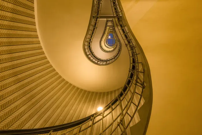 Framed Print : Europe, Czech Republic, Prague. Spiral staircase in House of the Black Madonna Framed Print : Europe, Czech Republic, Prague. Spiral staircase in House of the Black Madonna
