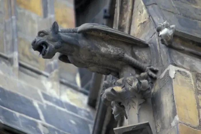 Framed Print : Europe, Czech Republic, Prague, Castle gargoyle Framed Print : Europe, Czech Republic, Prague, Castle gargoyle