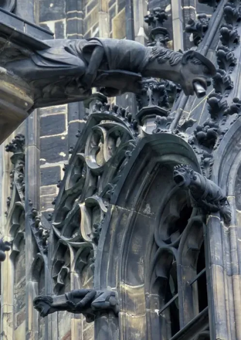 Framed Print : Europe, Czech Republic, Prague, Castle detail and gargoyles Framed Print : Europe, Czech Republic, Prague, Castle detail and gargoyles