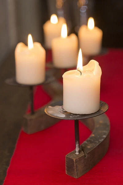 Europe, Czech Republic, Prague. Close-up of burning candles