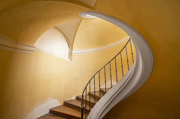 Europe, Czech Republic, Prague. Kutna Hora. Stairwell in Monastery Church of Assumption