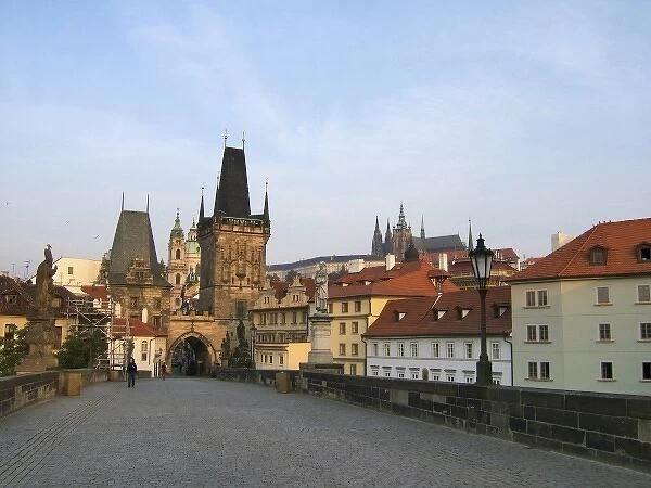 Europe, Czech Republic, Prague. The Little Town Bridge Tower is one of the many interesting