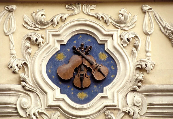 Europe, Czech Republic, Prague. Mala Strana, House sign on Nerudova Street