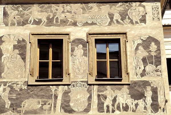 Europe, Czech Republic, Prague. Old town square, house U Minuty, Kafka s