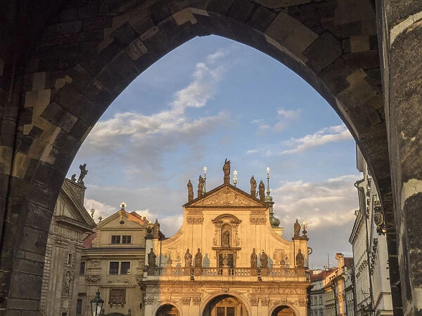 Europe, Czech Republic, Prague. St. Salvator Church near the Charles bridge at dusk