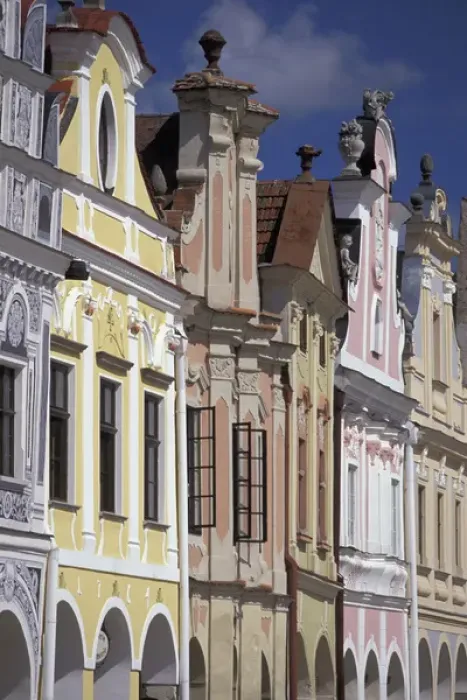 Framed Print : Europe, Czech Republic, South Moravia, Telc 16th C. Renaissance houses; Namesti Framed Print : Europe, Czech Republic, South Moravia, Telc 16th C. Renaissance houses; Namesti