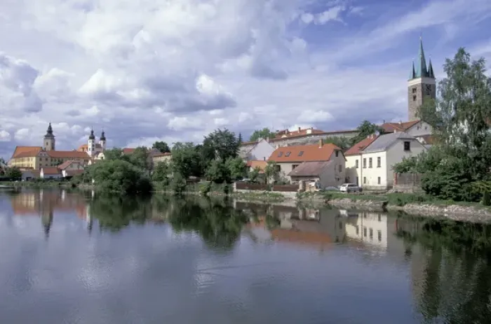 Framed Print : Europe, Czech Republic, South Moravia, Telc Town view from Ulicky Pond Framed Print : Europe, Czech Republic, South Moravia, Telc Town view from Ulicky Pond