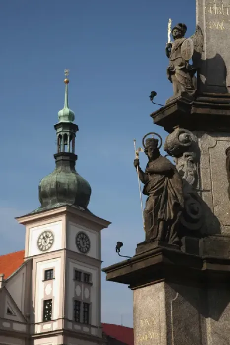 Framed Print : Europe, Czech Republic, West Bohemia, city of Loket. Saints statues on the Plague Framed Print : Europe, Czech Republic, West Bohemia, city of Loket. Saints statues on the Plague