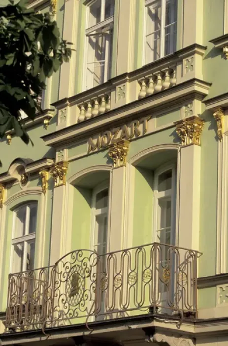 Framed Print : Europe, Czech Republic, West Bohemia, Karlovy Vary (Carlsbad) Hotel Mozart