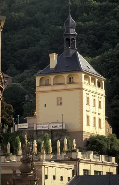 Framed Print : Europe, Czech Republic, West Bohemia, Karlovy Vary (Carlsbad) Castle Tower (Zamecka Vez)