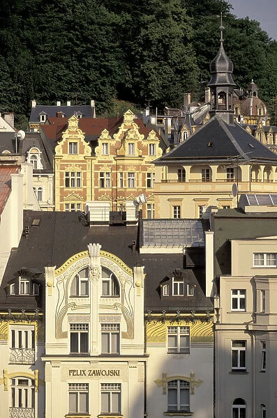 Europe, Czech Republic, West Bohemia, Karlovy Vary (Carlsbad) Dum Zawojski House (b
