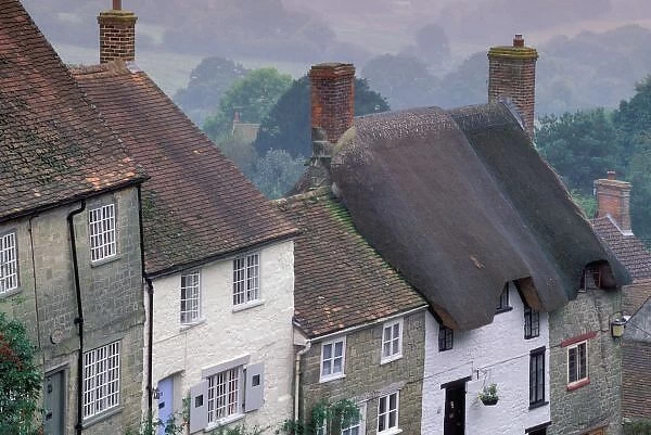 Europe, England, Dorset, Gold Hill, Shaftesbury. Town architecture