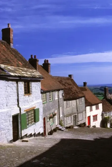 Framed Print : Europe, England, Gold Hill. The steep street known as Gold Hill tumbles down Shaftesbury s Framed Print : Europe, England, Gold Hill. The steep street known as Gold Hill tumbles down Shaftesbury s