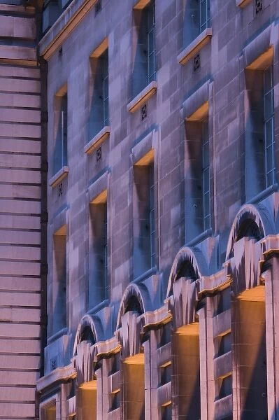 Europe, ENGLAND, London: Southbank, Detail of County Hall  /  Dawn