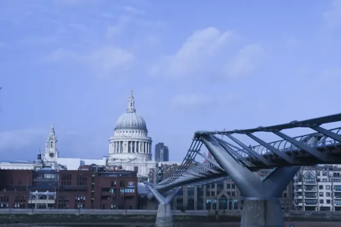 Framed Print : Europe, ENGLAND-London: Southwark / Bankside- Millennium Bridge & St. Paul s Framed Print : Europe, ENGLAND-London: Southwark / Bankside- Millennium Bridge & St. Paul s