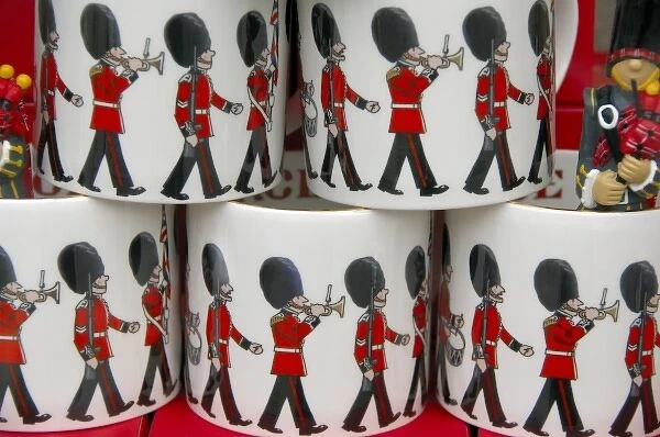 Europe, England, London. Souvenir Royal Guard mugs. THIS IMAGE RESTRICTED - Not available to U