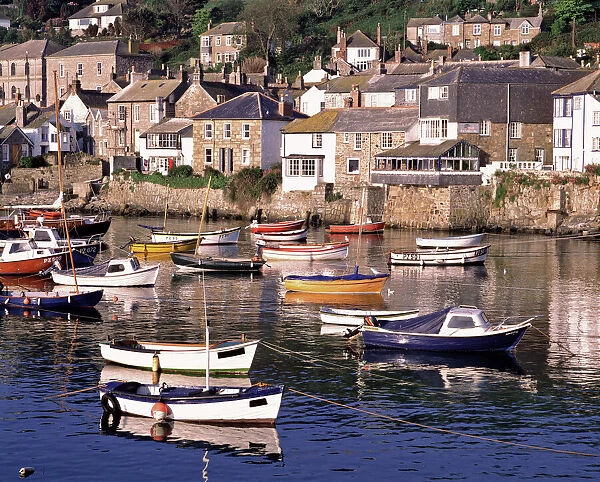 Europe, England, Mousehole. The harbor is a busy place in Mousehole, Cornwall, England