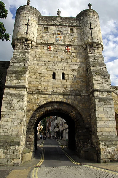 Europe, England, Yorkshire, York. Medieval city gate and walls. THIS IMAGE RESTRICTED